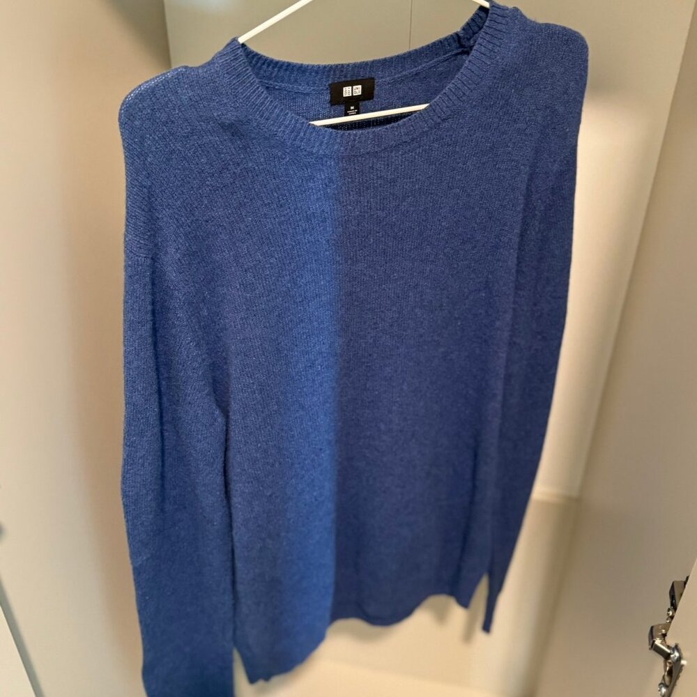 100% Wool Blue Uniqlo Sweater- Mens Medium